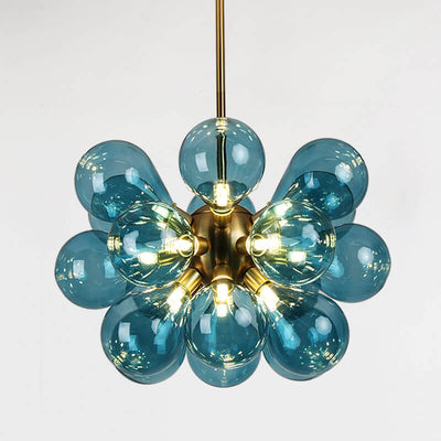 Nordic Colorful Bubble Stained Glass 15-Light Chandelier