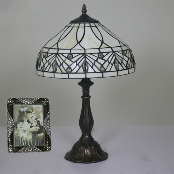 Tiffany Barock Edelstein Glas 1-Licht Tischlampe 