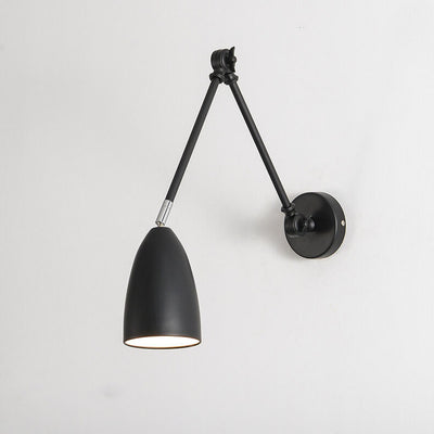 Lampe murale à bras oscillant industriel rétro rotatif rétractable en fer à 1 lumière 