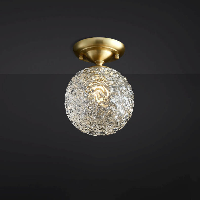 Modern Water Pattern Crystal Globe Ball 1-Light Ceiling Light