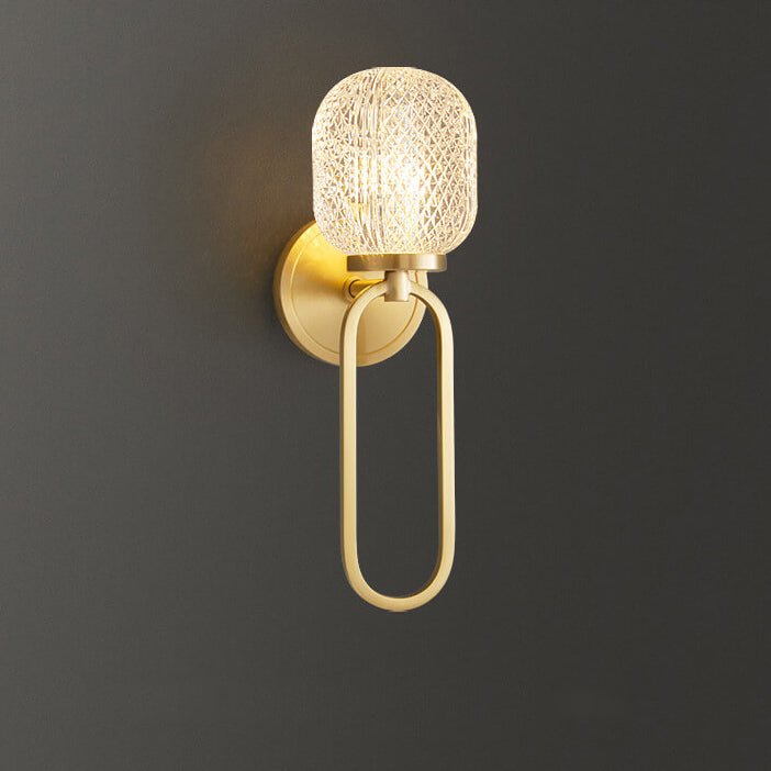 Moderne Luxus Kristall Messing Hängering 1-Licht Wandleuchte 