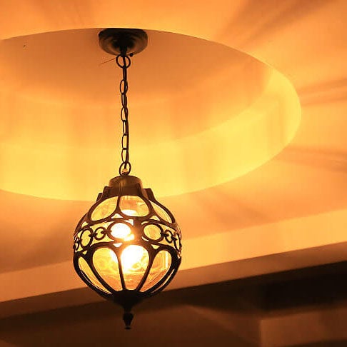 Suspension extérieure étanche à 1 lumière en forme de globe industriel rétro 