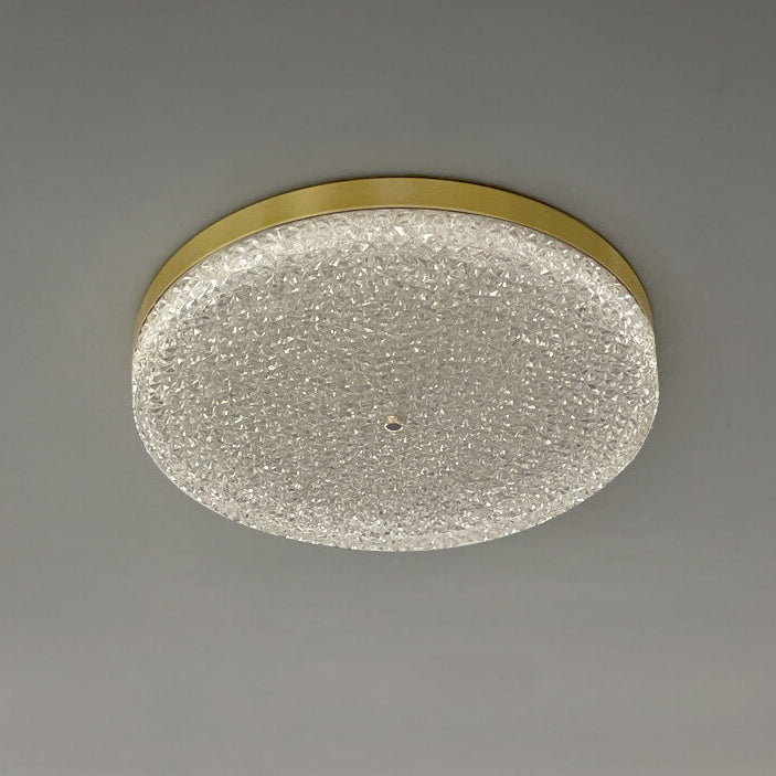 Moderne runde LED-Deckenleuchte aus Glasmessing 