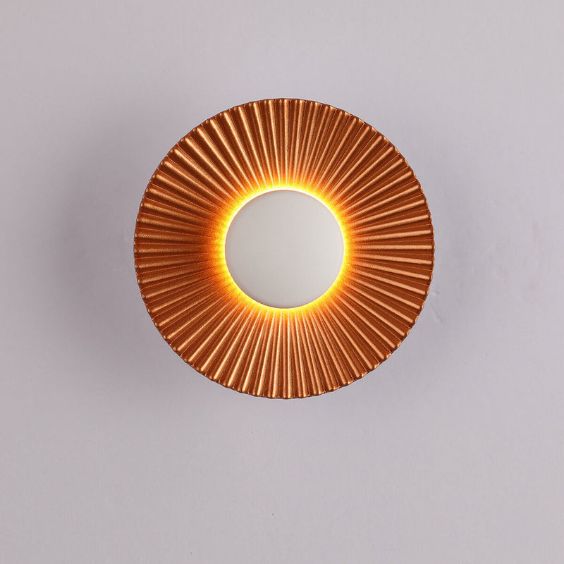 Modern Round Shell Textures Aluminum 1-Light LED Wall Sconce Lamp