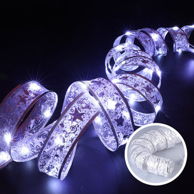 Ruban de décoration d'arbre de Noël Cadeau Guirlande lumineuse à LED 