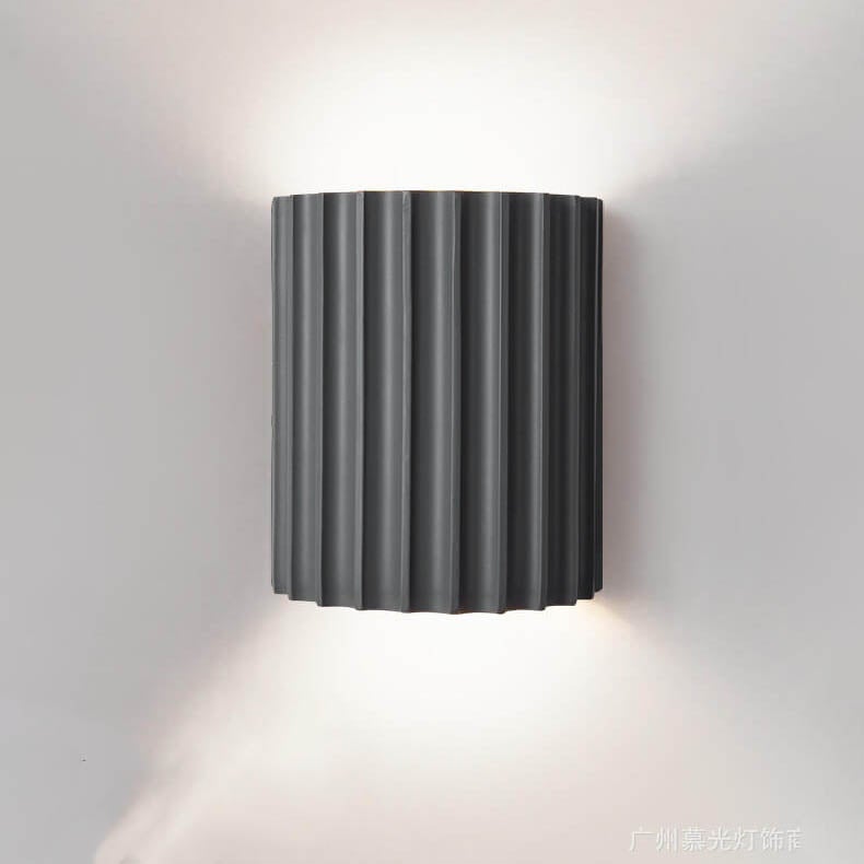 Macaron Resin Striped Half Cylinder 1-Light Wall Sconce Lamp