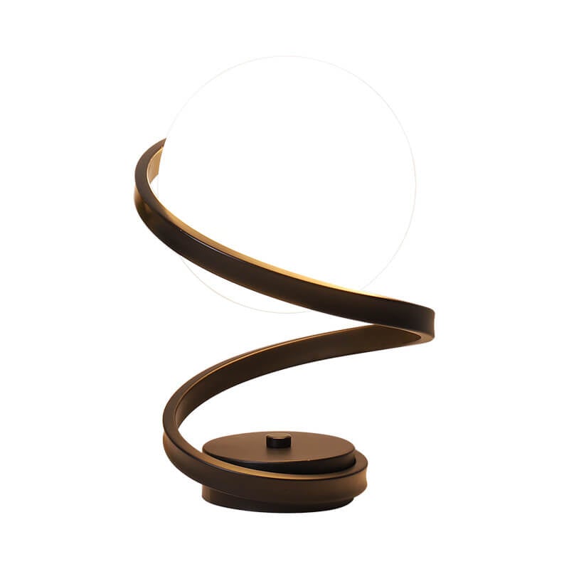 Modern Milky White Glass Spiral 1-Light LED Table Lamp