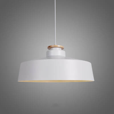 Nordic Minimalist Metal Solid Wood 1-Light Dome Pendant Light