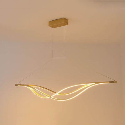 Nordic Long Curved Line LED Art Chandelier