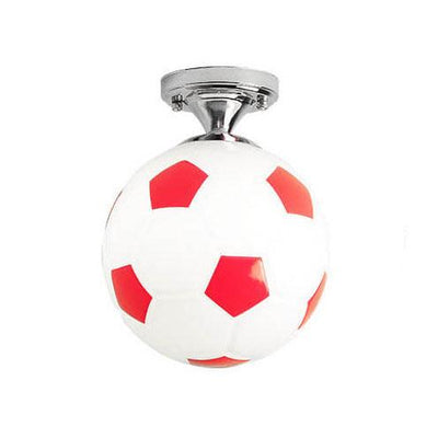 Creative Basketball Soccer Glass 1-Light Semi-Flush Mount Ceiling Light