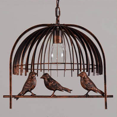 Vintage Creative Iron Birdcage 1-Light Pendant Light