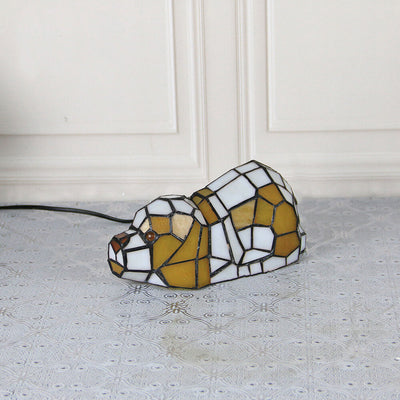Tiffany Creative Cats /Dogs Stained Glass 1-Light Night Light Table Lamp