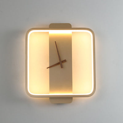 Modern Minimalist Clock Shaped 1-Light LED Wall Sconce Lamp
