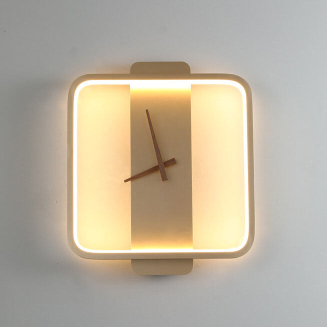 Modern Minimalist Clock Shaped 1-Light LED Wall Sconce Lamp