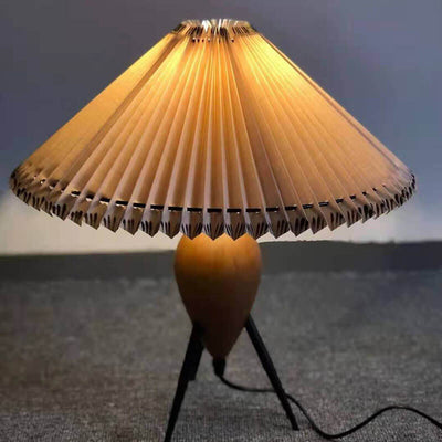 Vintage Bucket Pleated 1-Light Standing Table Lamp