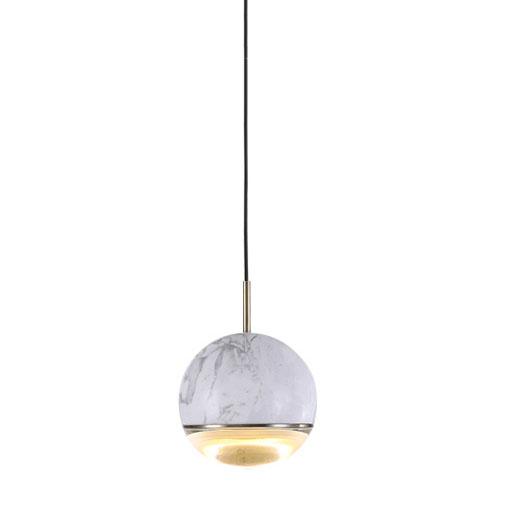 Modern Spherical Marble 1-Light LED Pendant Light