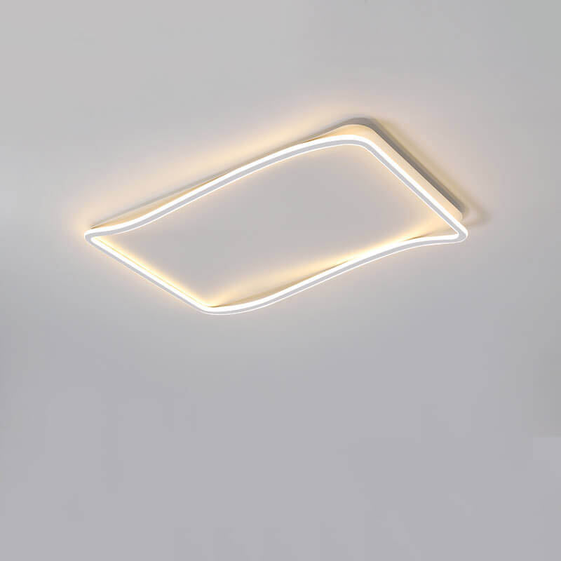 Minimalist Rectangular Aluminum LED Flush Mount Ceiling Light