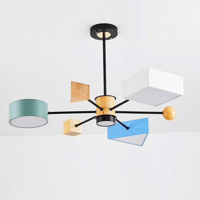 Nordic Building Blocks Geometry 4-Light Chandelier