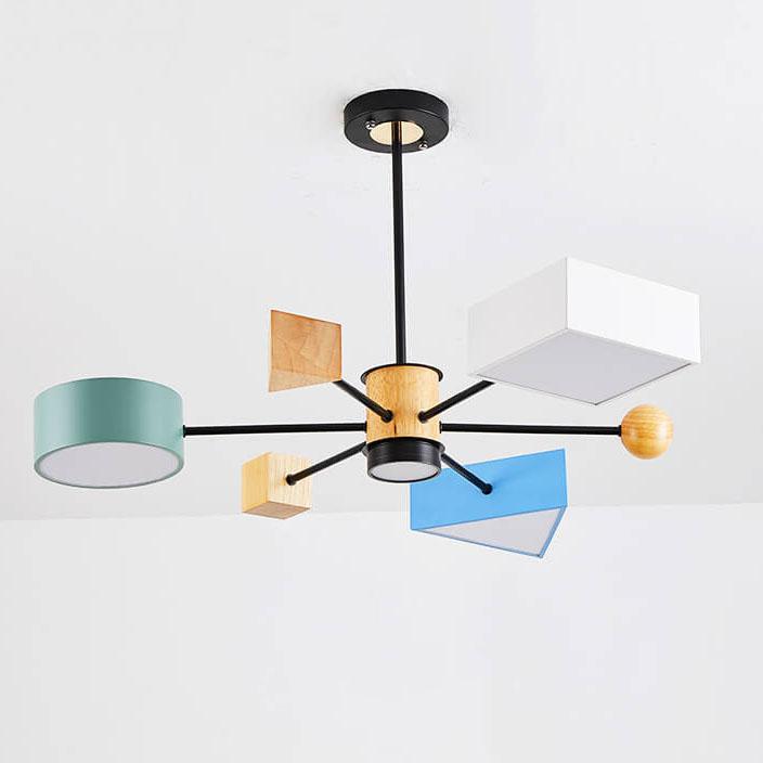 Nordic Building Blocks Geometry 4-Light Chandelier