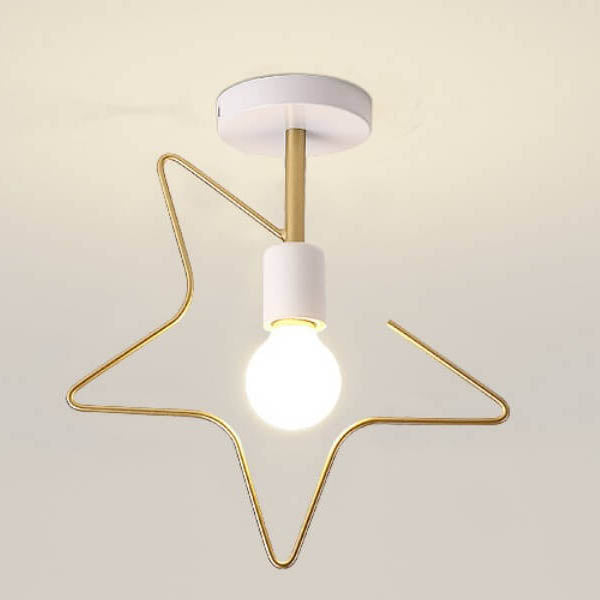 Nordic Creative Star Iron 1-Licht Semi-Flush Mount Deckenleuchte 