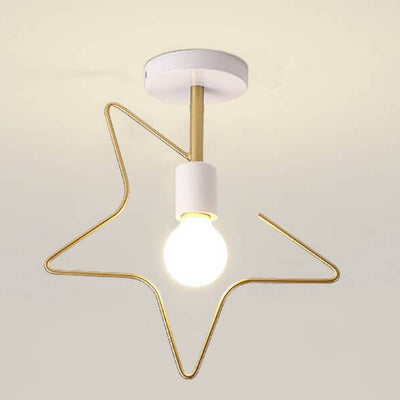 Nordic Creative Star Iron 1-Light Semi-Flush Mount Ceiling Light