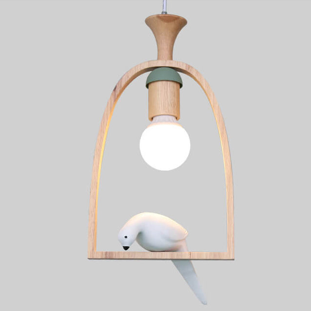 Nordic Log Ring Bird 1-Light Pendant Light