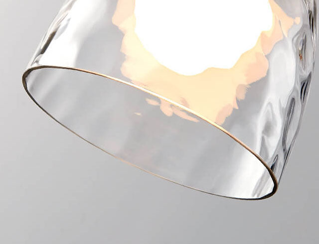 Nordische Pendelleuchte mit 1-Licht-Pendelleuchte aus durchsichtigem, geriffeltem Glas 