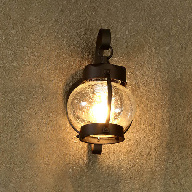 Retro Aged Lantern Outdoor Waterproof 1-Light Wall Sconce Lamp