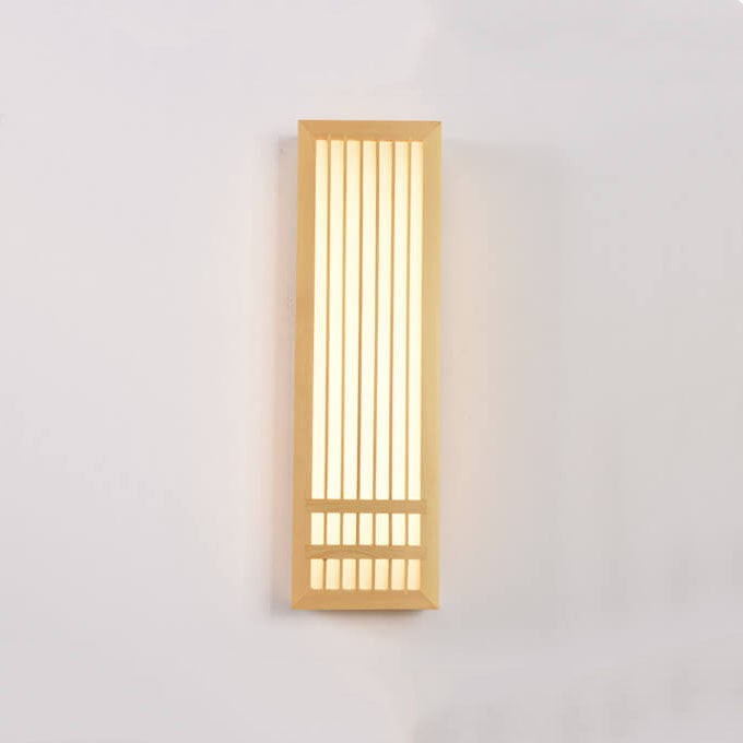 Modern Minimalist Solid Wood Acrylic Rectangular LED  Wall Sconce Lamp for Living Room