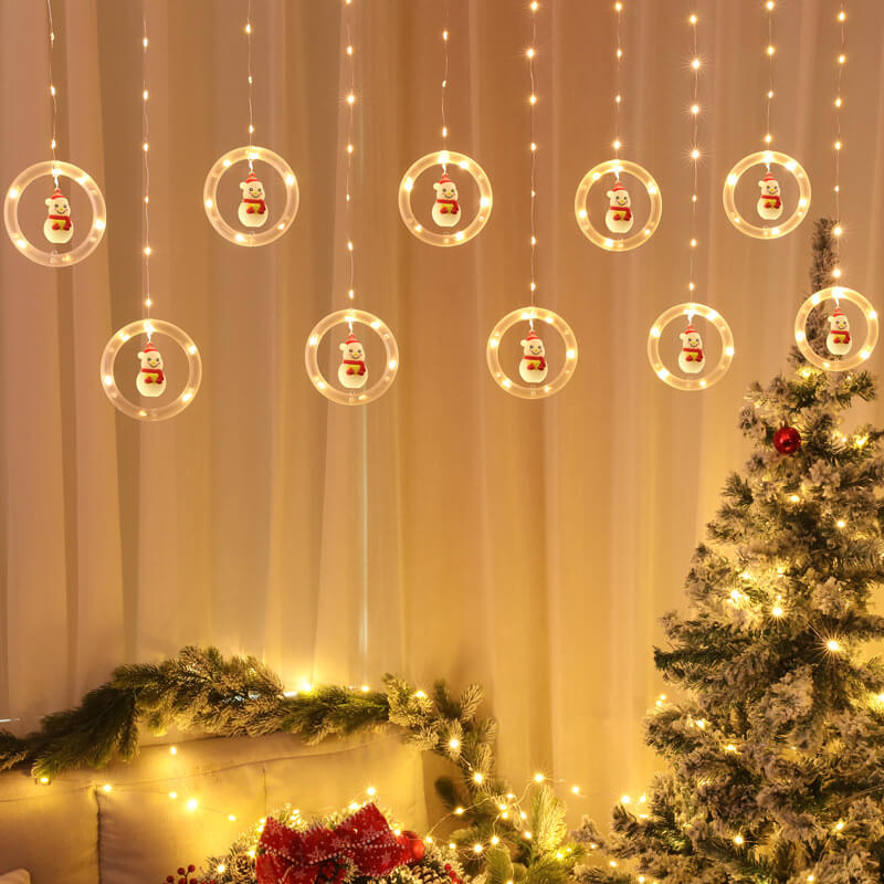 Décoration suspendue de poupée de cercle de noël, guirlande lumineuse USB à 10 LED 