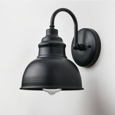 Retro Dome Iron Outdoor Waterproof 1-Light Wall Sconce Lamp
