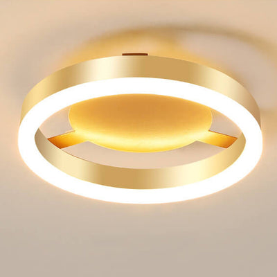 Modern Creative Square Round LED Semi-Flush Mount Ceiling Light