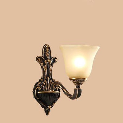 Rustic Idyllic Glass Shade 1/2 Light Wall Sconce Lamp