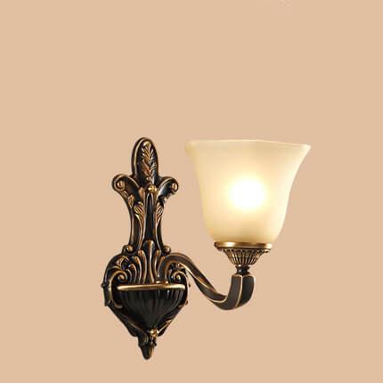 Rustic Idyllic Glass Shade 1/2 Light Wall Sconce Lamp