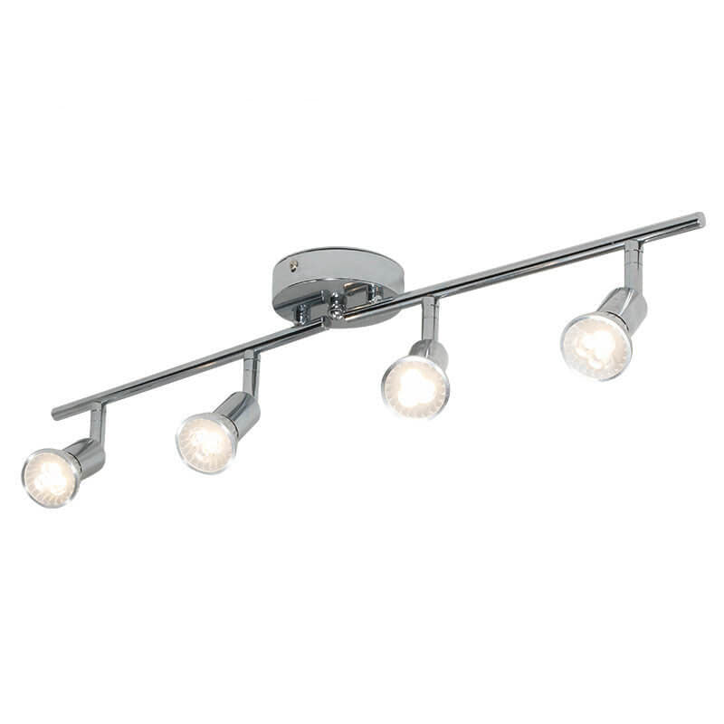 Simple Iron 4-Light Track Adjustable Spotlight Flush Mount Ceiling Light