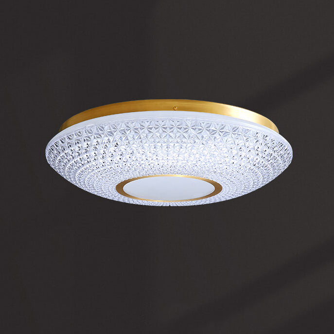 Luz de techo empotrada LED de latón en forma de cuenco redondo de lujo moderno 