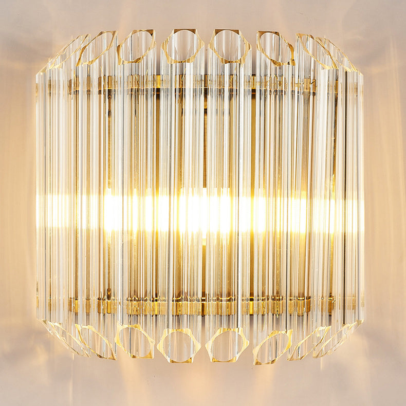 Moderne Glasquadrat-Säule 1-Licht Luxus Wandleuchte Lampe 