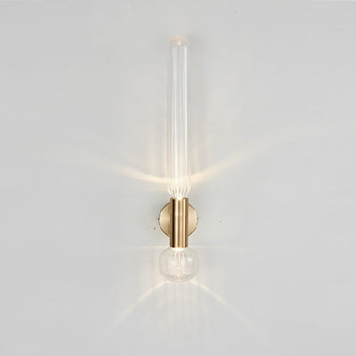 Modern Glass Cylindrical Bar 1-Light LED Wall Sconce Lamp