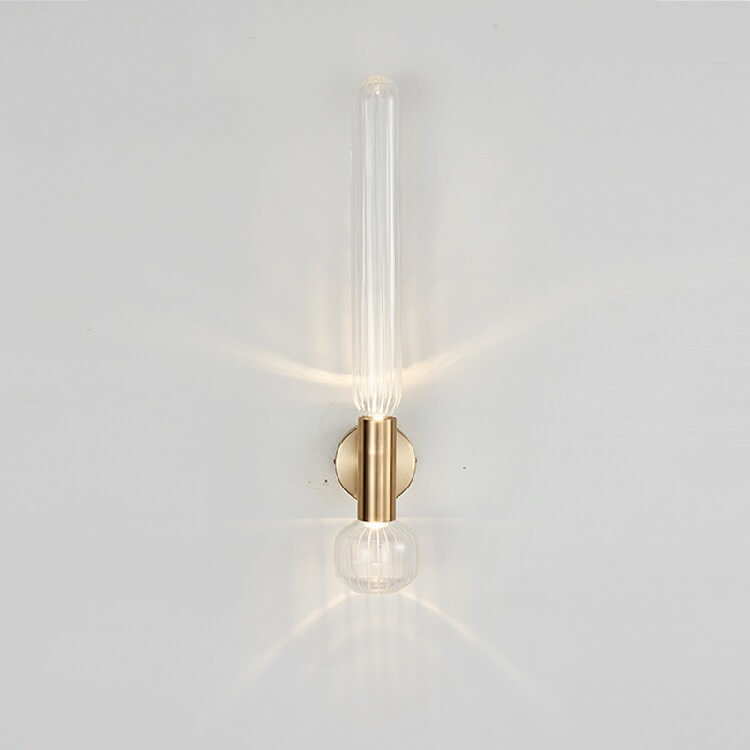 Modern Glass Cylindrical Bar 1-Light LED Wall Sconce Lamp