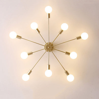 Modern Branches Metal 6/8/10-Light Semi-Flush Mount Ceiling Light