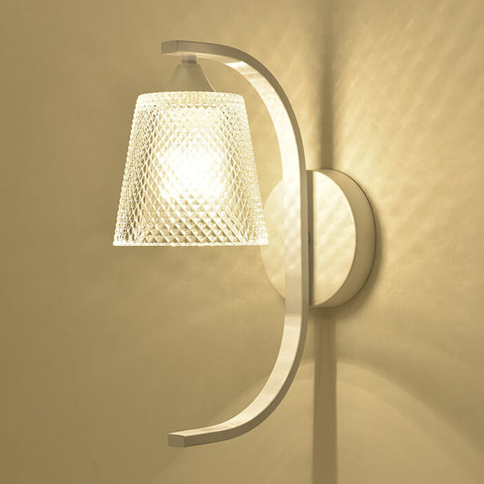 Pantalla de vidrio simple moderna con pájaro de resina Lámpara de aplique de pared de 1 luz 
