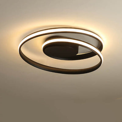 Modern Creative Circle Aluminum 1-Light LED Flush Mount Ceiling Light
