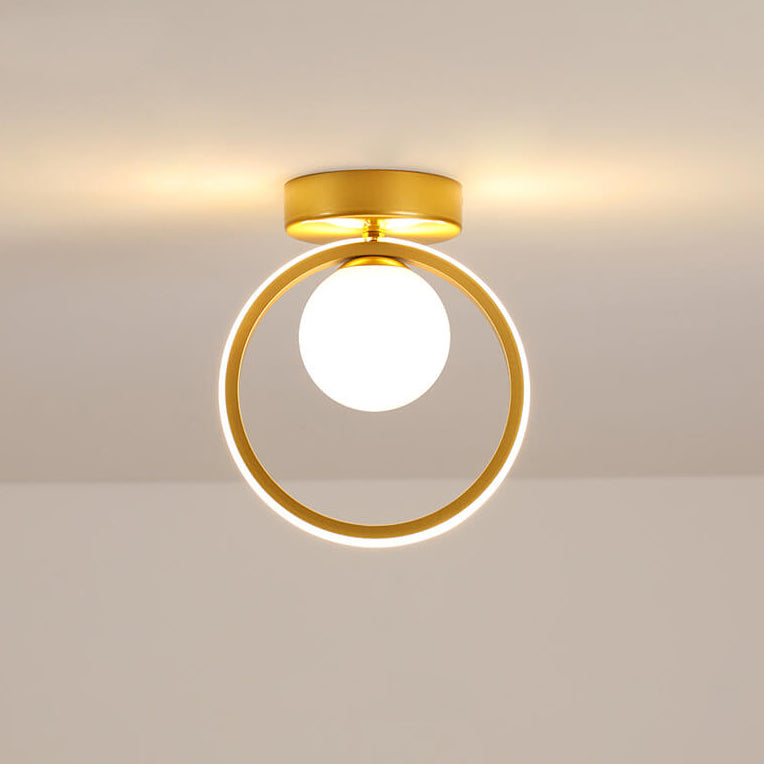 Nordic Circle Ball Shade LED Semi-Flush Mount Ceiling Light