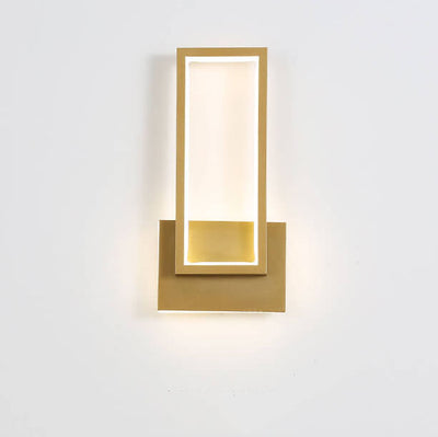 Modern Minimalist Gold Rectangular 1-Light LED Wall Sconce Lamp