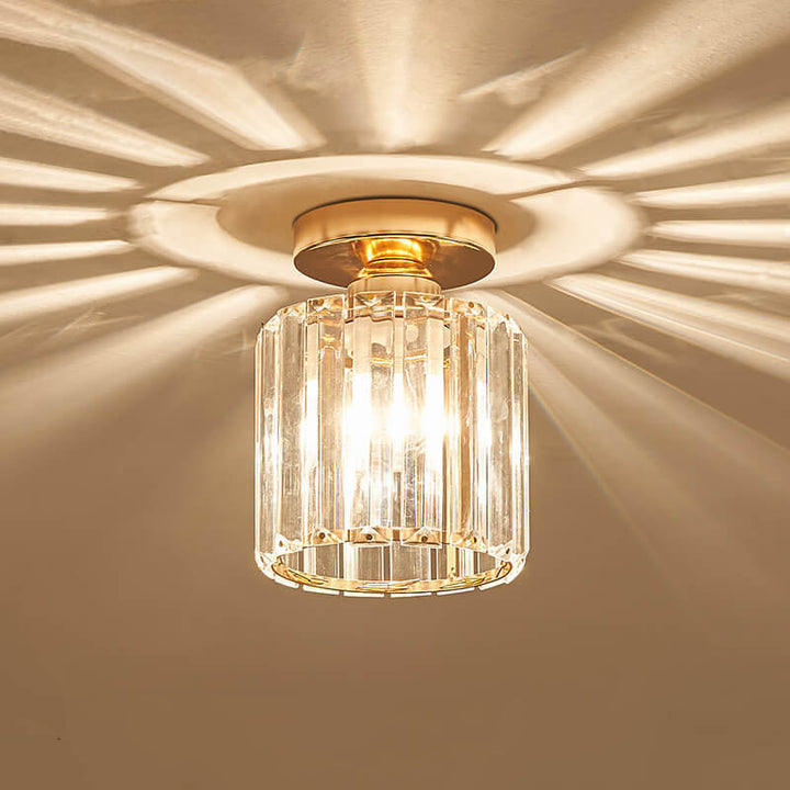 Plafonnier semi-encastré moderne européen en cristal à 1 lumière 