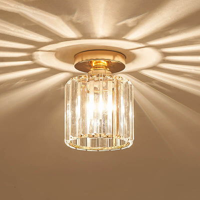 Plafonnier semi-encastré moderne européen en cristal à 1 lumière 