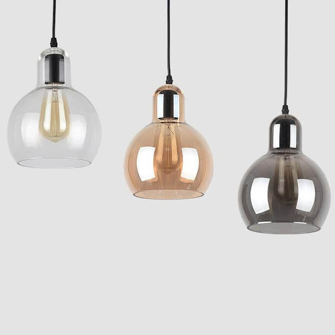 Vintage Clear Gourd Glass 1-Light Pendant Light