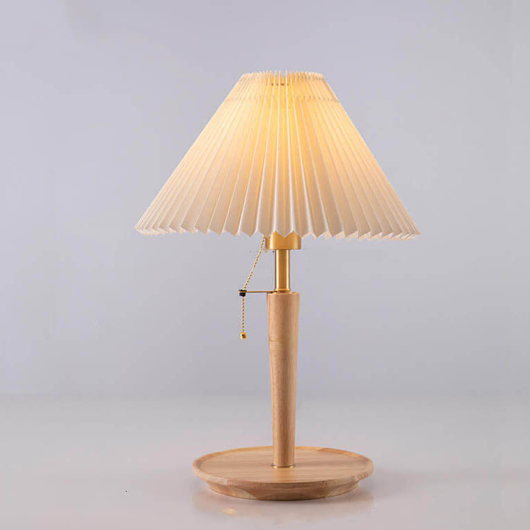 Retro Plissierter Zugschalter 1-Licht Tischlampe 