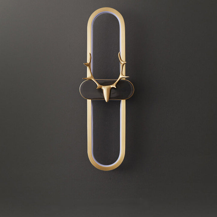 Moderne Hirschkopf-Ring-LED-Wandleuchte 