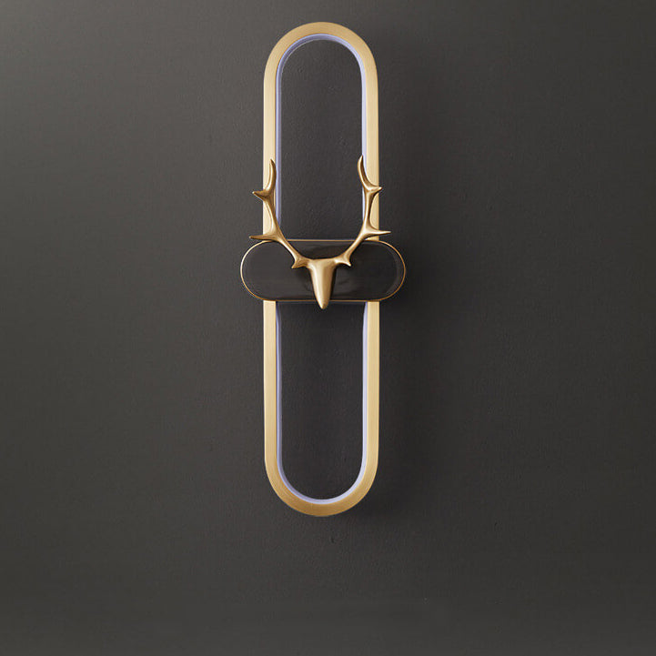 Modern Deer Head Ring LED Wall Sconce Lamp